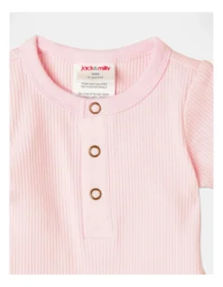 Naturals Organic Rib Bodysuit In Light In Pink -Jack & Milly 916894450 2 720x928