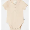 Naturals Organic Rib Bodysuit In Oatmeal Cream -Jack & Milly 916894630 1 1 720x928
