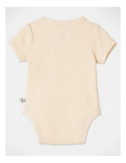 Naturals Organic Rib Bodysuit In Oatmeal Cream -Jack & Milly 916894630 3 1 720x928