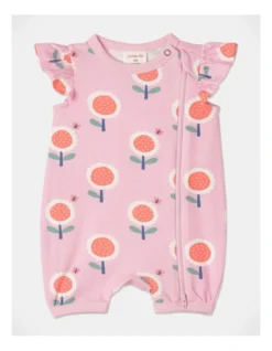 Betty Knit Flutter Sleeve Romper In Light Pink