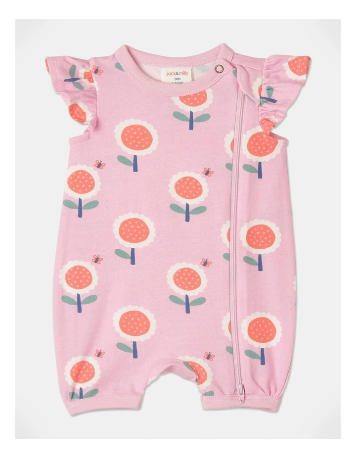 Betty Knit Flutter Sleeve Romper In Light Pink 3 Betty Knit Flutter Sleeve Romper In Light Pink