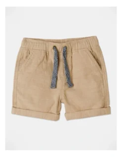 Mack Textured Woven Short In Tan