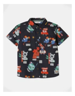 Dave Short Sleeve Shirt In Navy