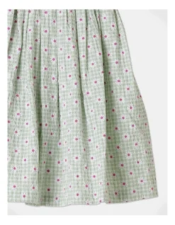 Mia Gingham Dress With Lace Trim In Light Green -Jack & Milly 918626050 3 720x928