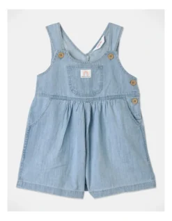 Ava Wide Leg Overall In Denim