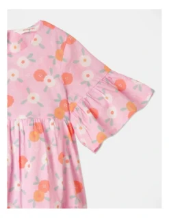 Charlotte Flutted Sleeve Tiered Dress In Light Pink -Jack & Milly 918626590 3 720x928