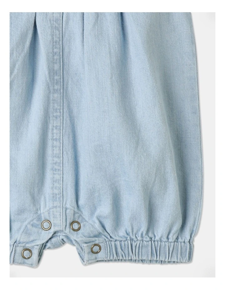 Sienna Gingham Romper In Denim 6 Sienna Gingham Romper In Denim - Image 4