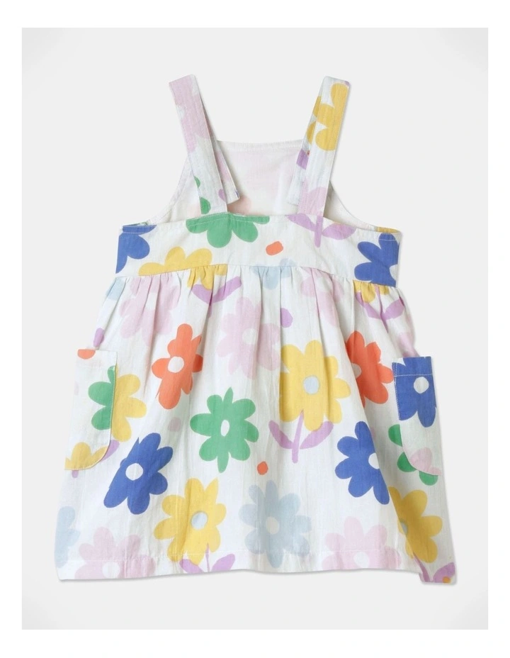 Queenie Linen Blend Pinnie Dress In Cream 7 Queenie Linen Blend Pinnie Dress In Cream - Image 5