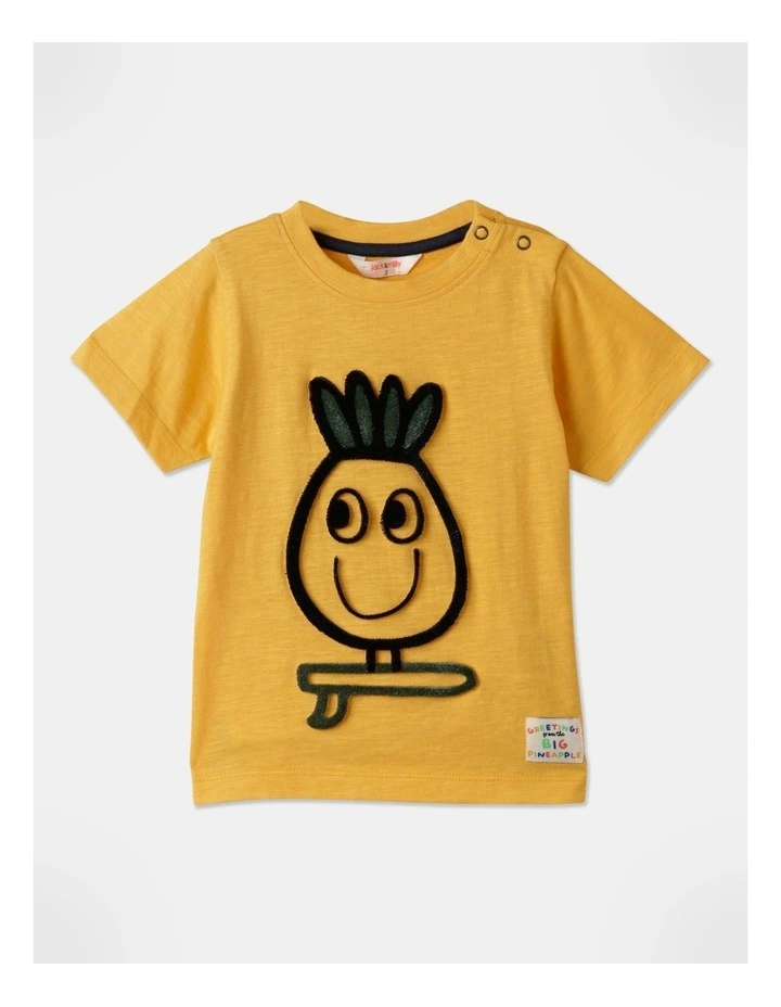 Howie Step Hem T-Shirt In Mustard 3 Howie Step Hem T-Shirt In Mustard