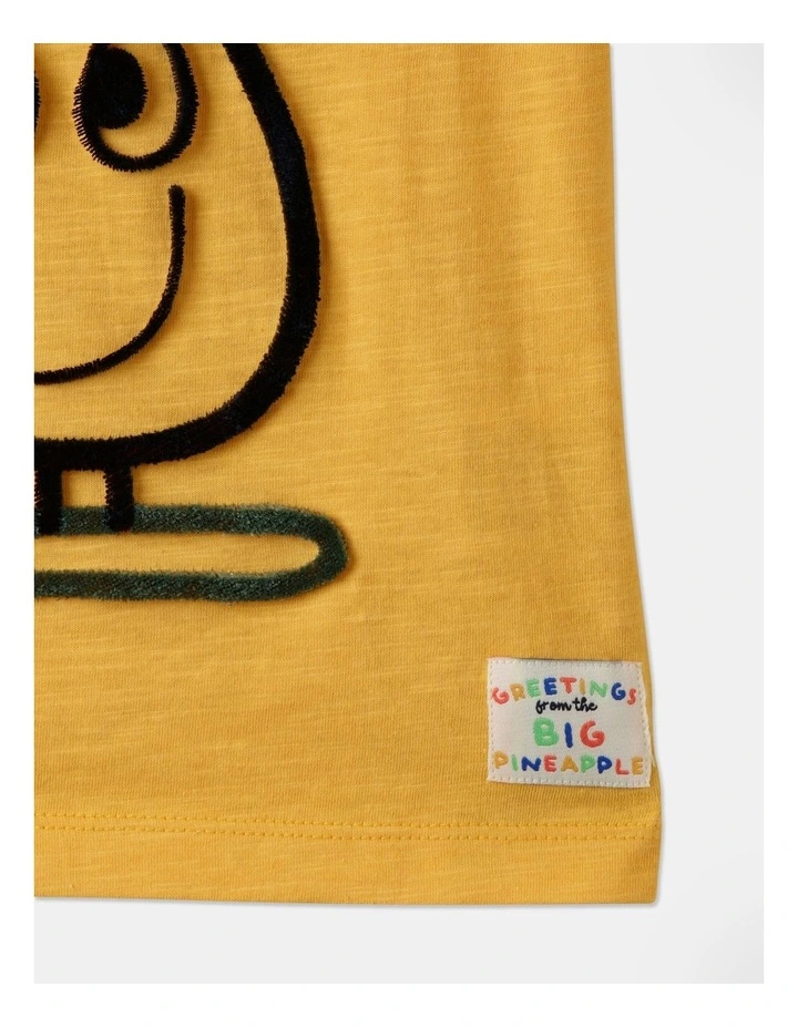 Howie Step Hem T-Shirt In Mustard 5 Howie Step Hem T-Shirt In Mustard - Image 3