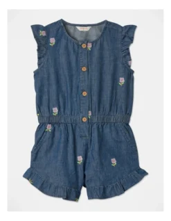 Mimi Chambray Playsuit In Denim