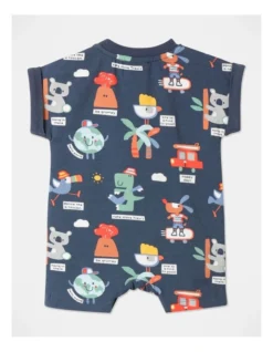 Teddy Short Leg Romper In Navy -Jack & Milly 920401930 5 720x928