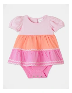 Lulu Romper Dress In Light In Pink