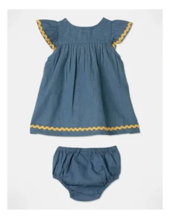 Chambray Dress And Bloomer Set In Denim -Jack & Milly 920402200 5 720x928