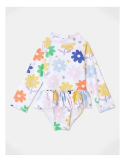 Leisel Long Sleeve Swimsuit In Milk