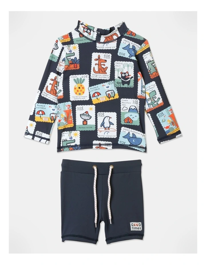 Jim Long Sleeve Rash Vest Set In Navy 3 Jim Long Sleeve Rash Vest Set In Navy