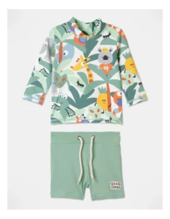 Jim Long Sleeve Rashvest Set In Cream