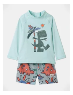 Murray Long Sleeve Rash Vest Set In Light Blue