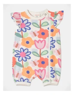 Betty Knit Flutter Sleeve Romper In Multi