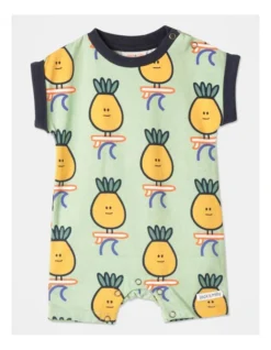 Teddy Short Leg Romper In Light Green