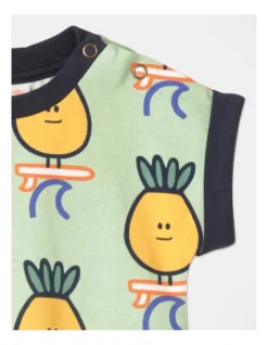 Teddy Short Leg Romper In Light Green -Jack & Milly 925491070 3 720x928