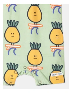 Teddy Short Leg Romper In Light Green -Jack & Milly 925491070 4 720x928