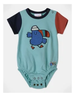 Spike Short Sleeve Bodysuit In Blue