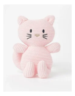 Cat Knitted Toy In Light Pink
