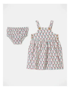 Queenie Linen Blend Pinnie Dress In Light Pink