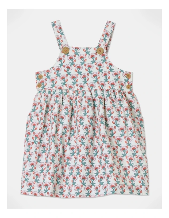 Queenie Linen Blend Pinnie Dress In Light Pink 4 Queenie Linen Blend Pinnie Dress In Light Pink - Image 2