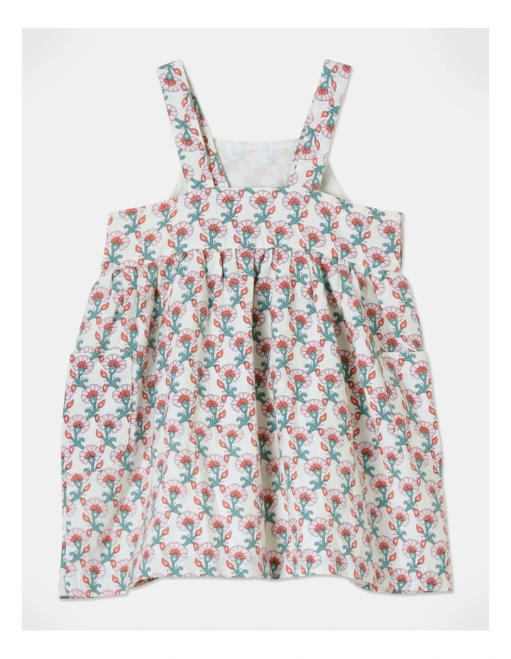 Queenie Linen Blend Pinnie Dress In Light Pink 6 Queenie Linen Blend Pinnie Dress In Light Pink - Image 4