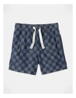 Tony Checkerboard Short In Denim