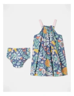 Rosie Frill Dress In Navy