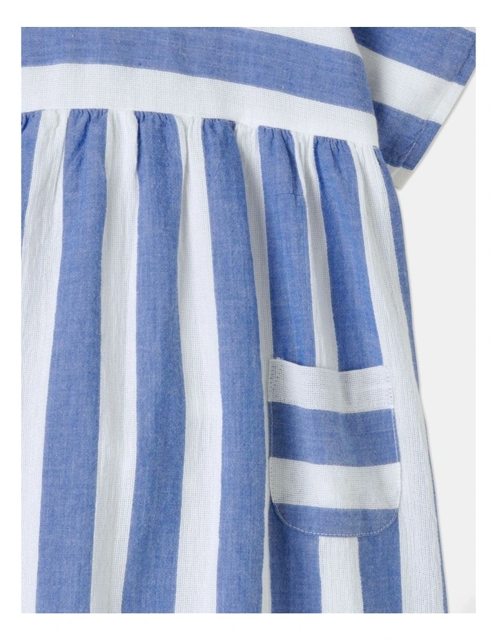 Stella Textured Stripe Dress In Blue 4 Stella Textured Stripe Dress In Blue - Image 2