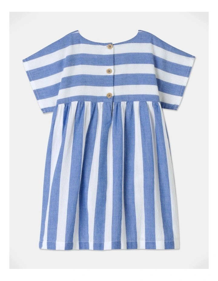 Stella Textured Stripe Dress In Blue 5 Stella Textured Stripe Dress In Blue - Image 3