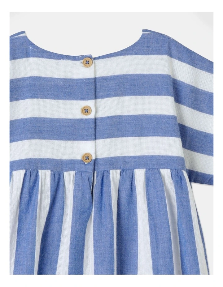 Stella Textured Stripe Dress In Blue 6 Stella Textured Stripe Dress In Blue - Image 4