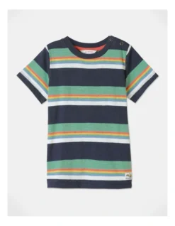 Lenny Knit Stripe Tee In Navy