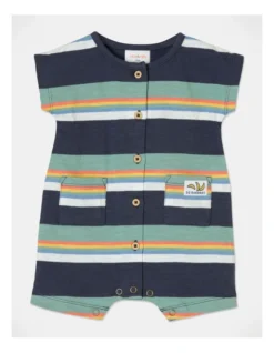 James Short Sleeve Romper In Navy