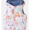 Sydney Reversible Puffer Vest In Light Pink