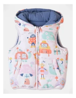 Sydney Reversible Puffer Vest In Light Pink