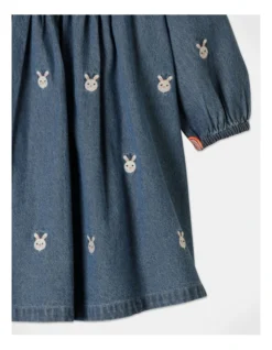 Chloe Bunny Embroidery Chambery Dress In Denim -Jack & Milly 951076540 3 720x928