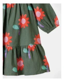 Gloria Floral Printed Cord Dress In Green -Jack & Milly 951076900 3 720x928