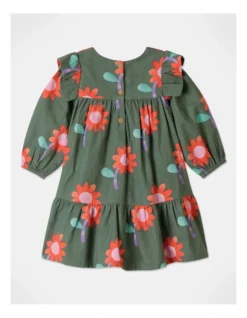 Gloria Floral Printed Cord Dress In Green -Jack & Milly 951076900 4 720x928