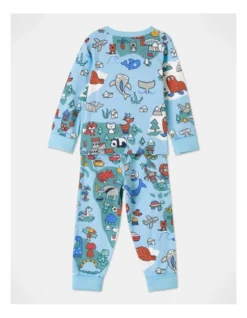Finley Planet Earth Jersey PJ Set In Light Blue -Jack & Milly 951077620 4 720x928