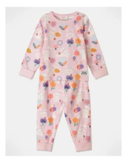 Finley Little Bunny Jersey PJ Set In Pink