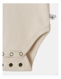 Arki Naturals Organic Rib Bodysuit In Oatmeal -Jack & Milly 951085900 3 720x928