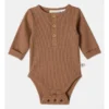 Arki Naturals Organic Rib Bodysuit In Brown -Jack & Milly 951086350 1 720x928