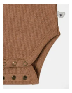 Arki Naturals Organic Rib Bodysuit In Brown -Jack & Milly 951086350 3 720x928
