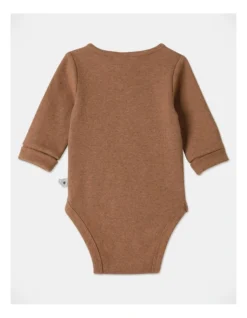 Arki Naturals Organic Rib Bodysuit In Brown -Jack & Milly 951086350 4 720x928