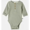 Arki Naturals Organic Rib Bodysuit In Sage -Jack & Milly 951086440 1 720x928